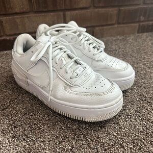 Nike Air Force 1 Shadow Triple White Sneakers Women's Size 8 GUC